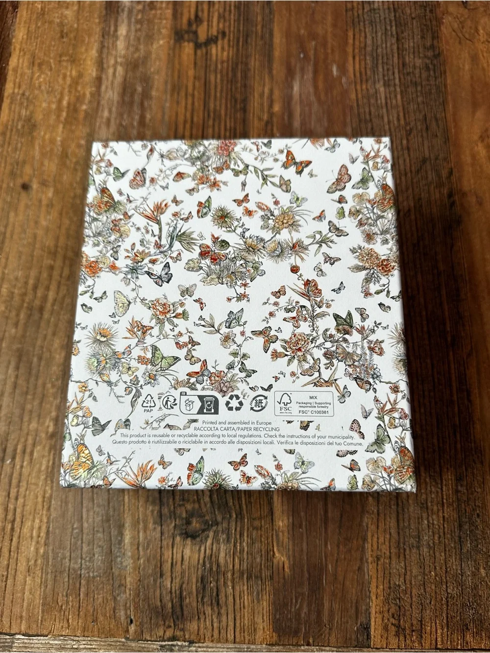 Dior Botanical Butterfly Stationery Box in White, Gold, Green, Brown